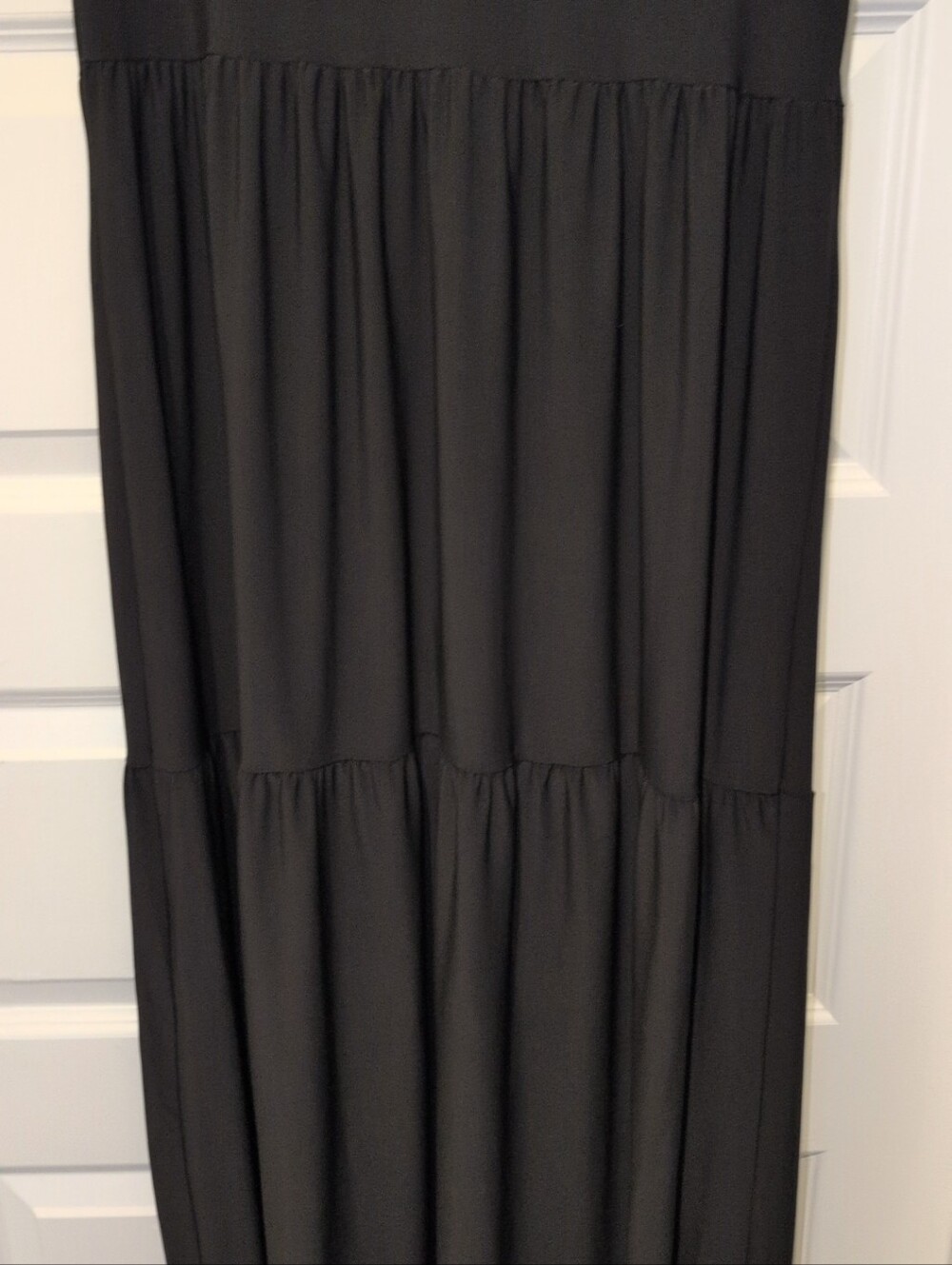Nicole Miller Black Short-Sleeve Tiered Maxi Dress - Picture 6 of 9